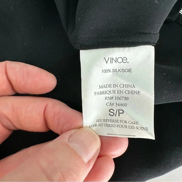 Vince Slit crepe Silk popover blouse - Picture 4 of 8